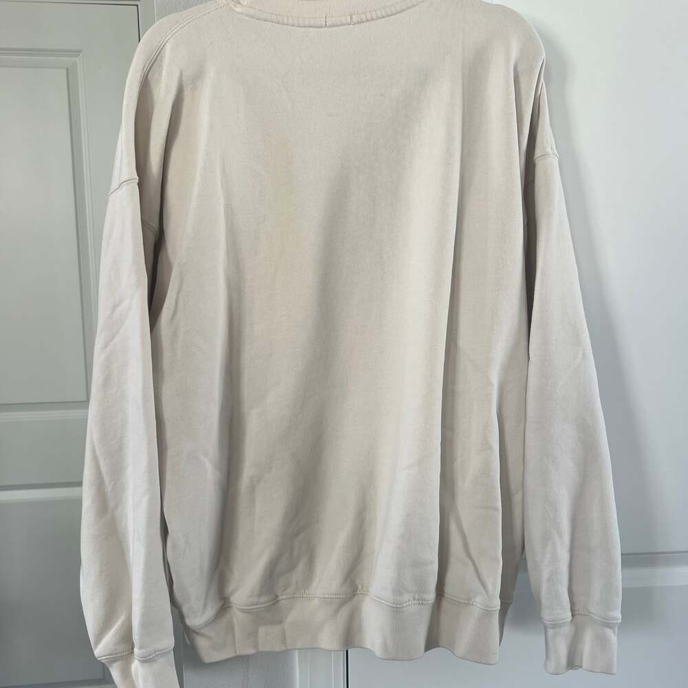 John Galt New York Crewneck Sweatshirt Off White Graphic Pullover - Picture 3 of 4